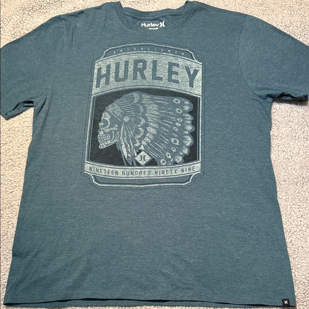 Hurley Teal Graphic Short Sleeve Tee